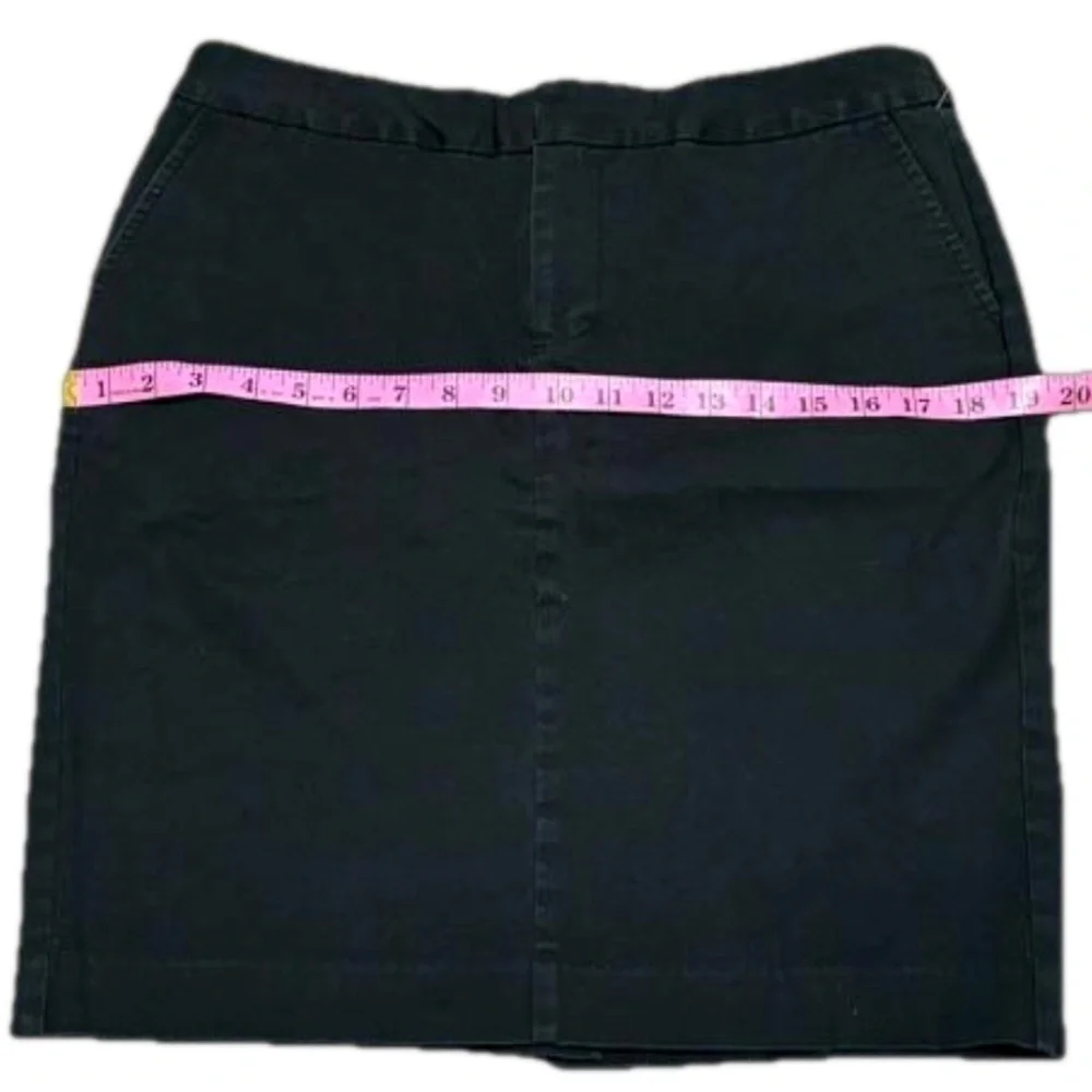 GAP Stretch Black Pencil Skirt Cotton Spandex Slit Pockets Women Size 8